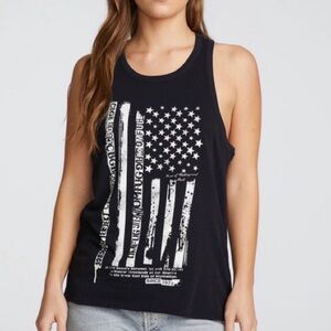 NWT Chaser Cbgb Flag Cotton Jersey Crewneck Tank Sizes Small and Medium